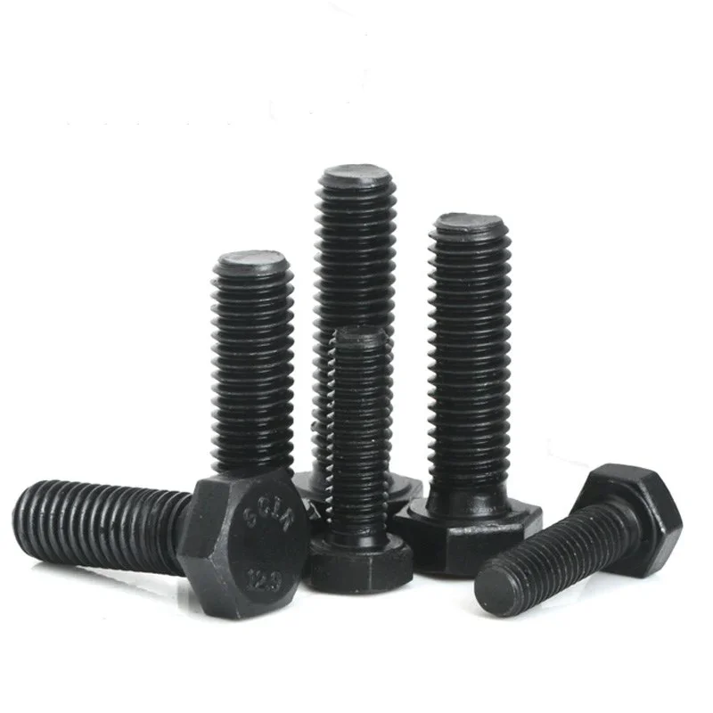 1 ชิ้น M12 โลหะผสมเหล็ก hex bolt ความแข็งแรงสูงสีดําเหล็กคาร์บอนสลักเกลียวตกแต่งบ้านสกรูสกรู 50 มิลลิเมตร - 100 มิลลิเมตรความยาว