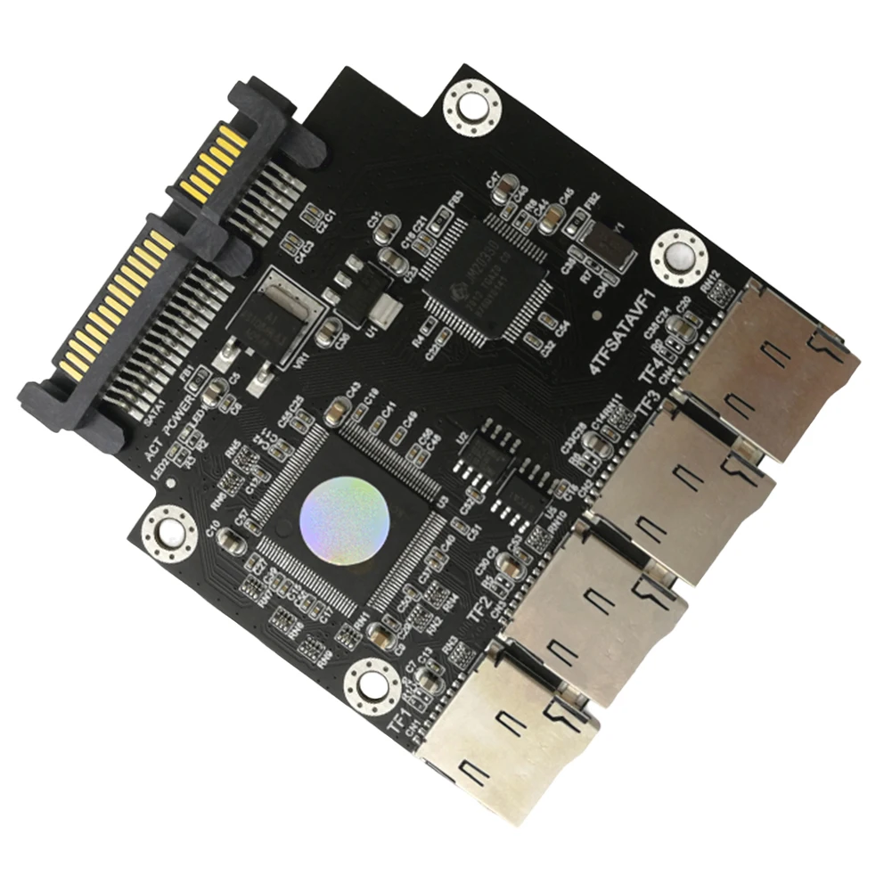 4-Port SD To SATA Adapter Stable Transmit TF/SD Memory Card To SATA Adapter 2.5 Inch for Computer Motherboard Hard Disk Recorder
