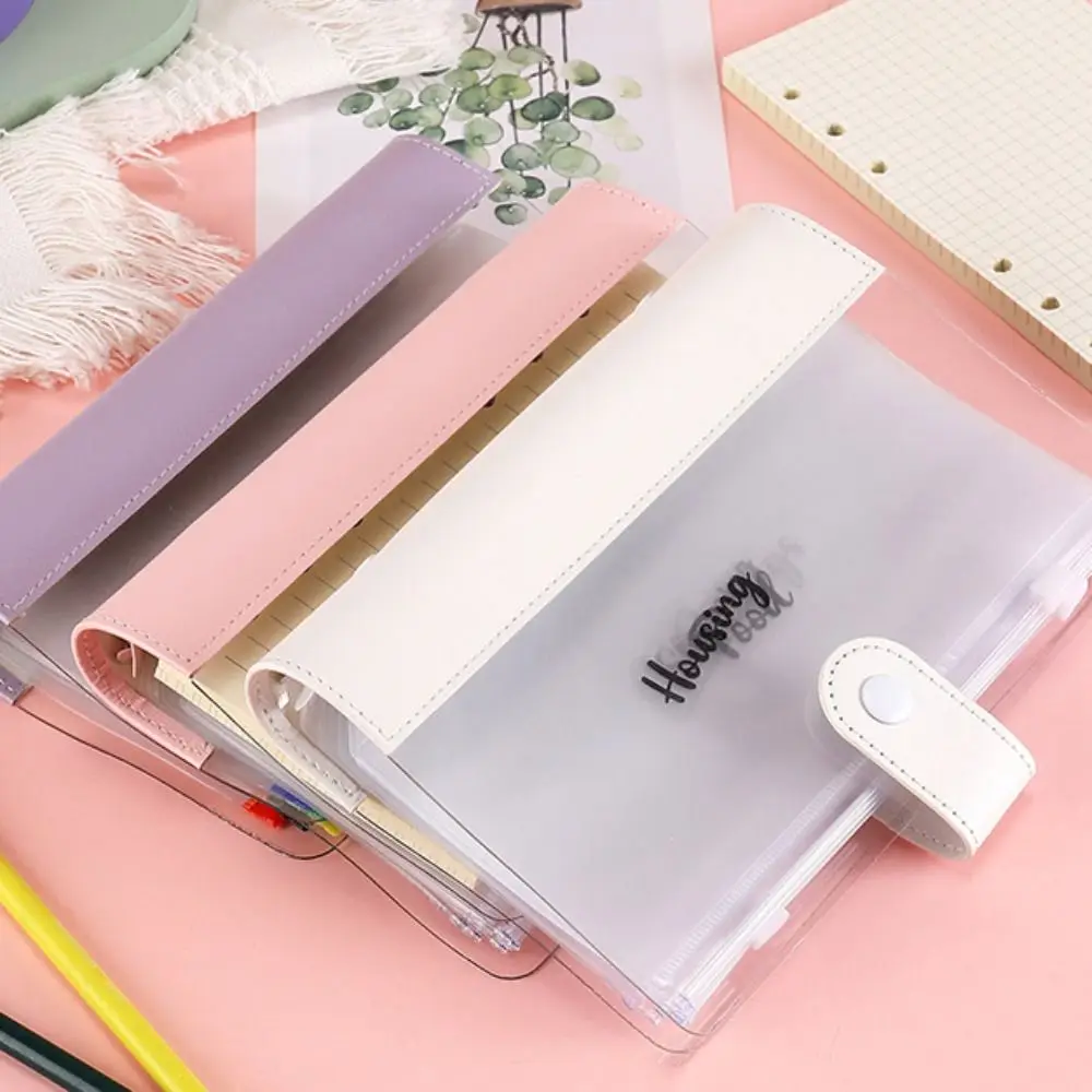 Ring Binder Loose Leaf Notebook Portable Cute 6 Rings Binder File Folder Creative Kawaii Loose-leaf Refill Notebook Student