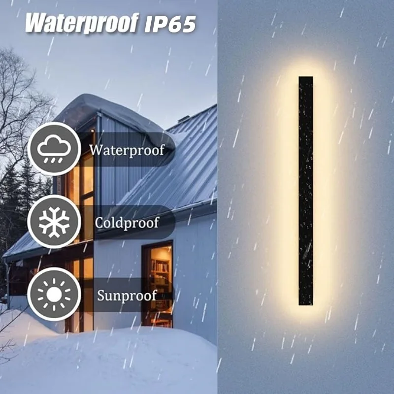 Imagem -03 - Impermeável Led Long Wall Lamp Moderna Iluminação Exterior Iluminação Exterior Ip65 Jardim Villa Varanda Pátio 110v 220v