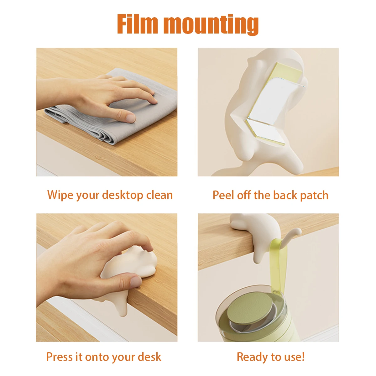 1Pc Colorful Cat-Shaped Desk Hooks - Removable Under Desk Backpack Hook,  Ideal For Cable Management In Kitchen, Bathroom