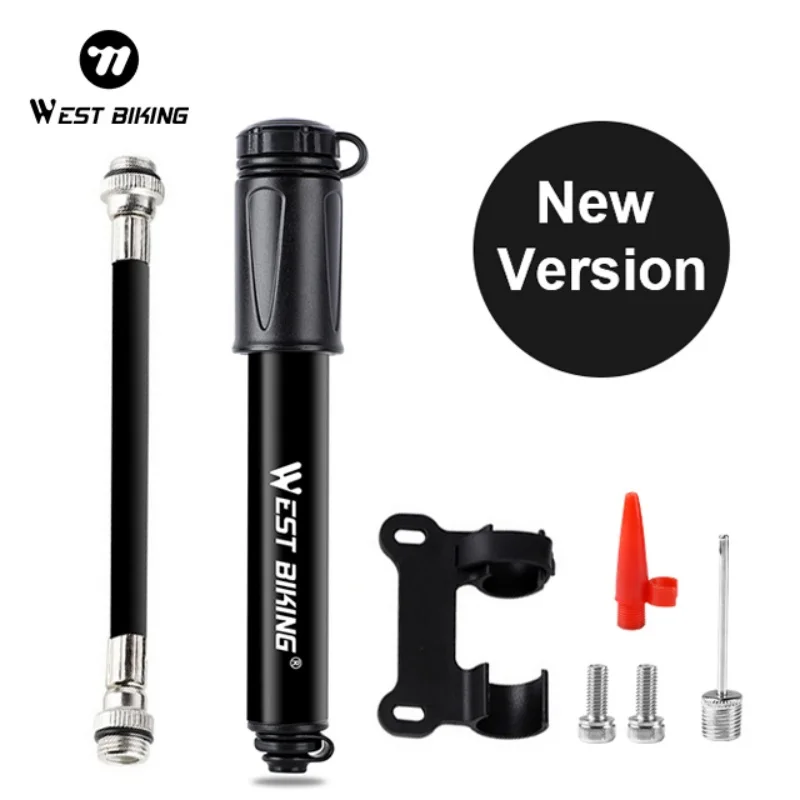 

WEST BIKING 100PSI Bicycle Pump Aluminum Alloy High Pressure Hand Mini Bike Pump Tire Air Inflator Portable MTB Road Bike Pump