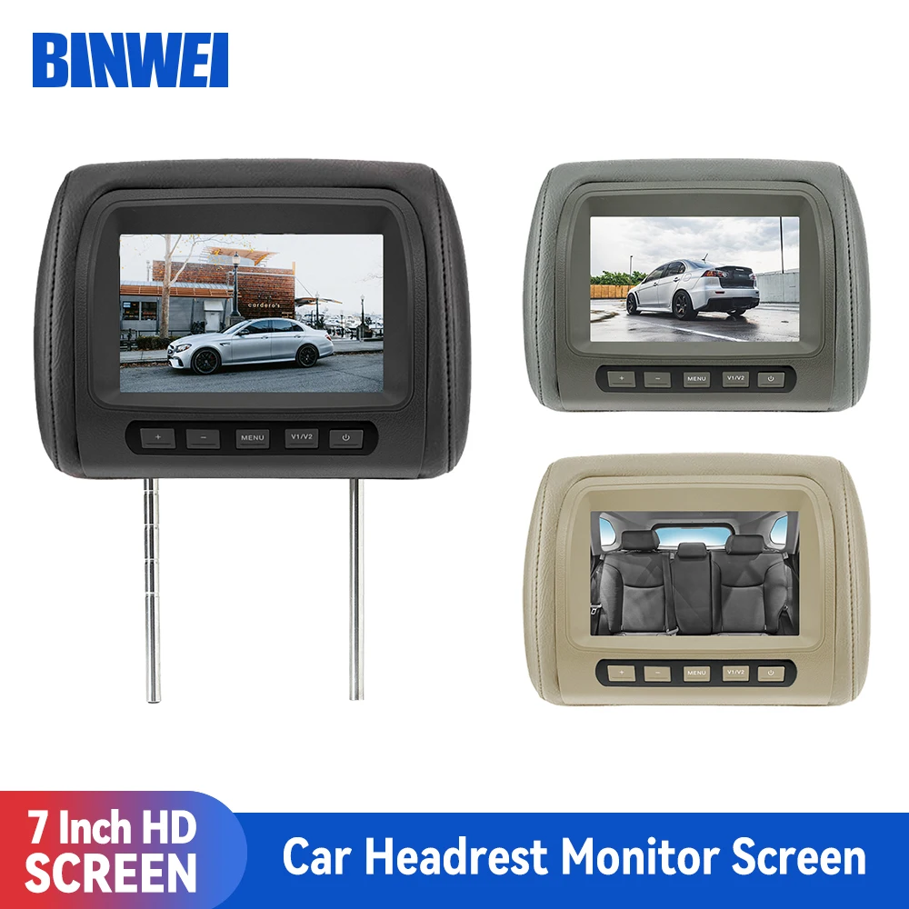 

BINWEI 7 Inch Car Headrest Monitor Automotive Universal Headrest Screen Pillow Monitor