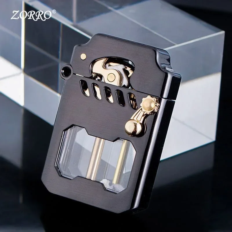 2025 New Zorro Kerosene Lighter Cyber Mecha Transparent Bin Rocker Cool Classic Torrens Tide Men Lighters Wholesale