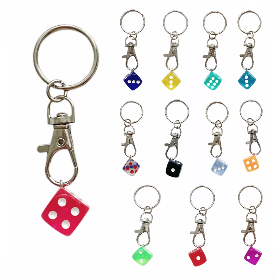 

60 Vibrant Dice Keychains - Ideal for Bunco, Board Games, and Party Favors