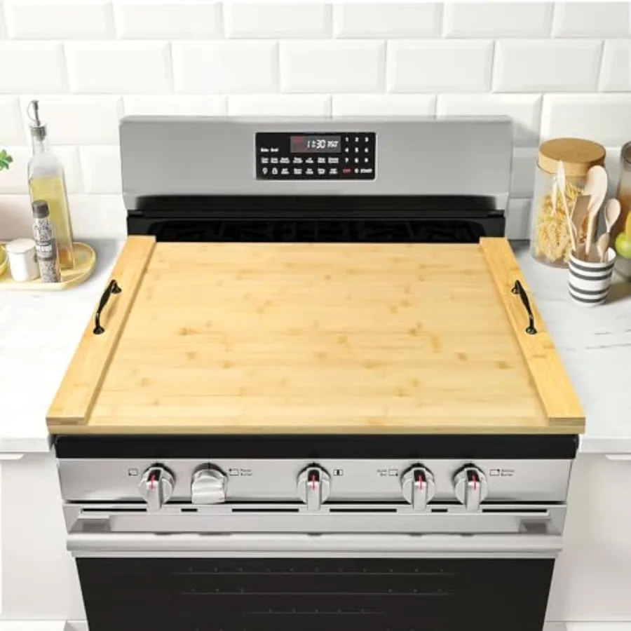 

Деревянная крышка для плиты Noodle Board с ручками для электрических/газовых плит, бамбук