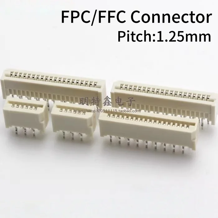 10pcs FPC FFC 1.25mm Cable Connector Dual Row 4 5 6 7 8 9 10 11 12 13 14 15 16 18 20 21 22 23 24 25 26 28 30 32 Pin