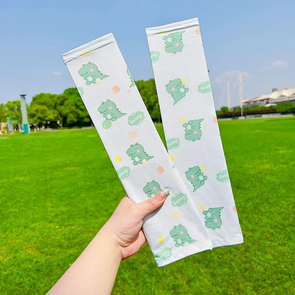 Sommer Kinder Sonnenschutz Ärmel Niedlichen Cartoon Tier Muster Outdoor Sonnenschutz Atmungsaktive Eis Seide Ärmel Arm Ärmel