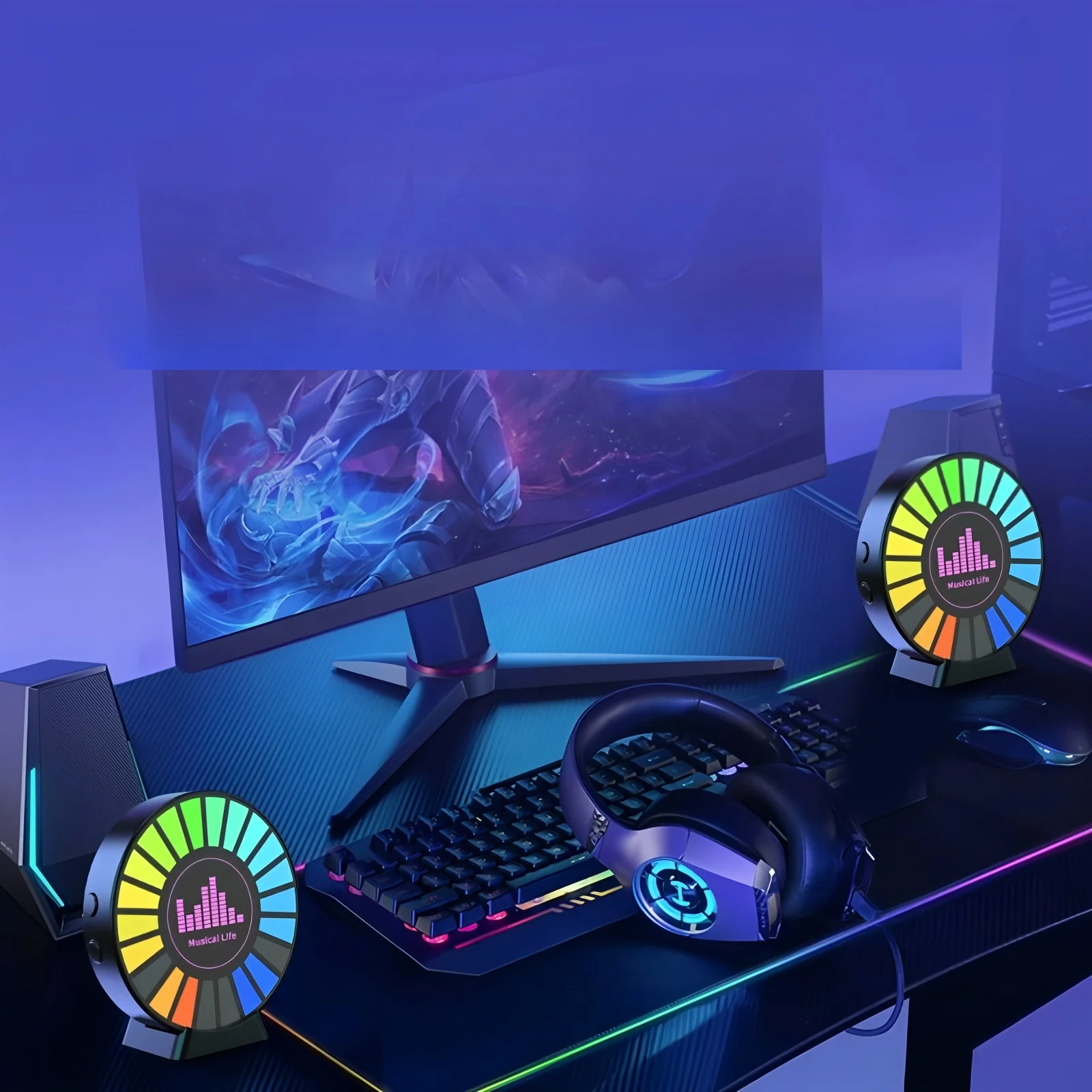 Coche Rgb magnético, captación de sonido activada por voz, luz de ambiente, luz de ritmo, luz colorida controlada por voz, fiesta familiar activa