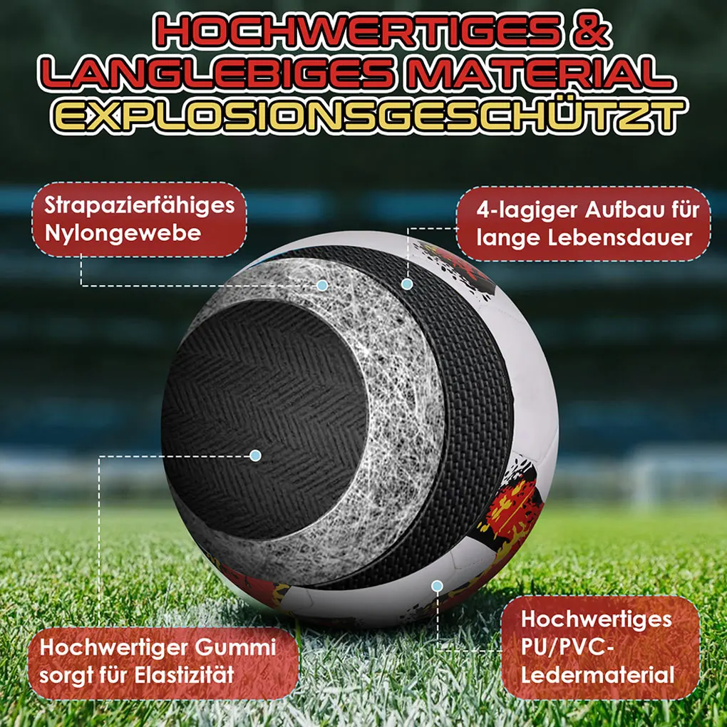 PVC Game-Changer Size 5 Soccer Ball For Outdoor Matches Rubber Bladder Gives Exceptional Air