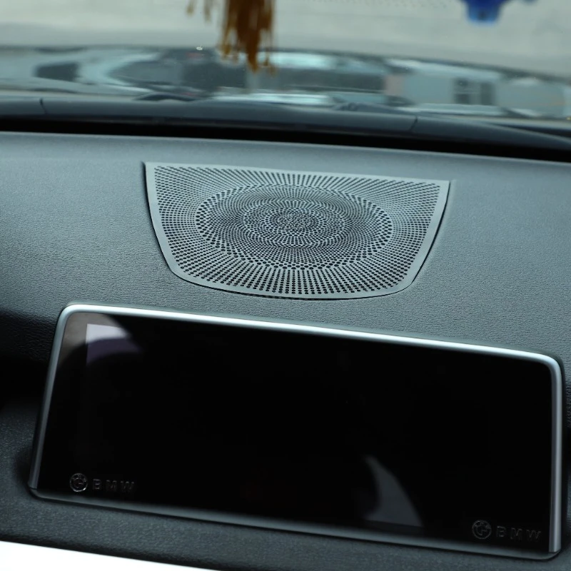 For BMW X5 X6 X7 F15 G05 F16 G06 GO7 2014-2022 Aluminum Alloy Black Car Dashboard Speaker Cover Trim Stickers Car Accessories