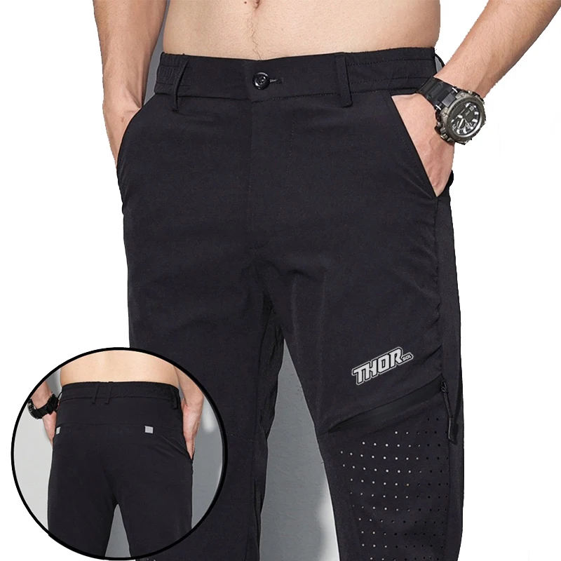 THORSOL Cycling Long Pants Men's Road Racing Mountain Bike Trousers Summer Man Bicycle Bottoms Mtb