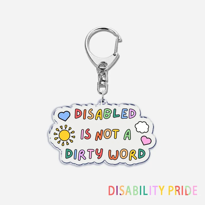 Disability Pride Neurodivergent Key Chain Keychains Ring for Accessories Bag Pendant Keyring Jewelry Autism Friends Gifts