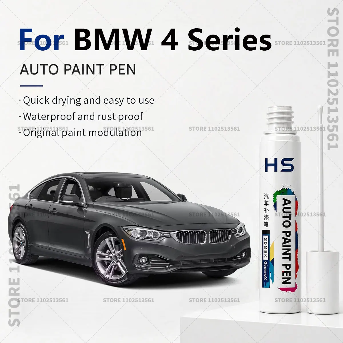 Touch Up Paint Pen – Quick Car Scratch Repair for Chips & Minor Scratches For BMW 4 Series Black Silver Melbourne Red white
