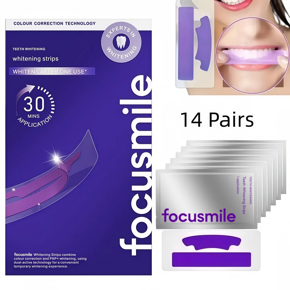 14 Pairs Purple Dental Stickers V34 Teeth Whitening Strips Oral Hygiene Care Stickers Teeth Cleaning Whitening Patches Tools