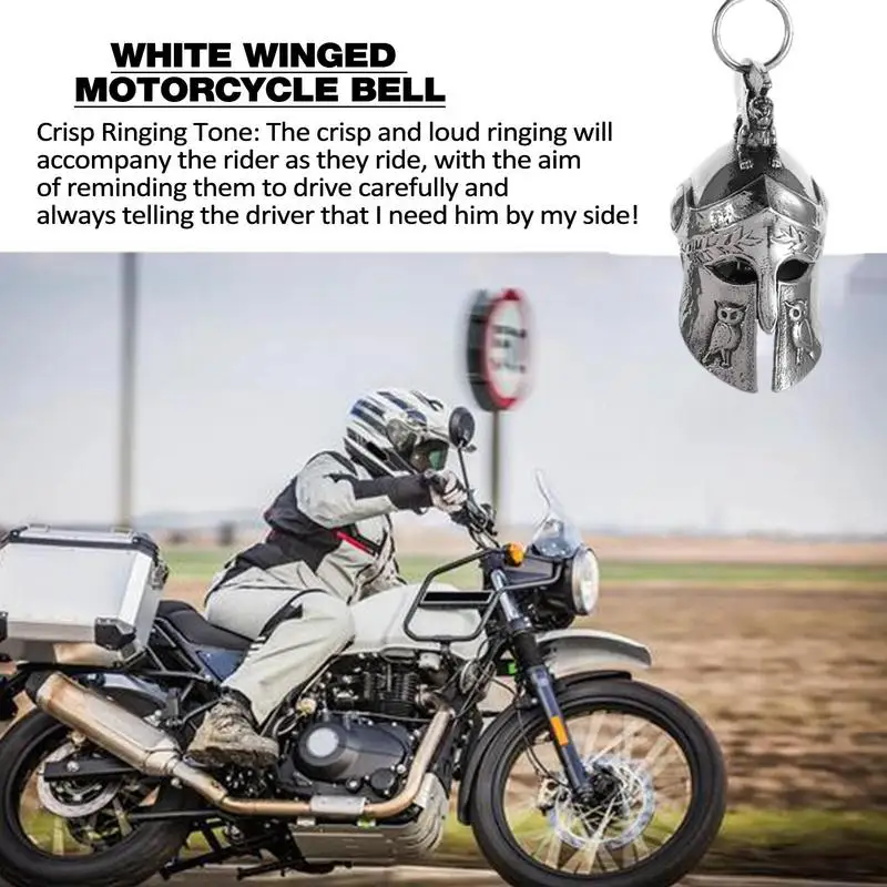 Retro Motorcycle Bell Roman Warrior Helmet Charm Metal Necklace Pendant Good Luck Bells For Scooter Motorcycle Biker Gifts image 2