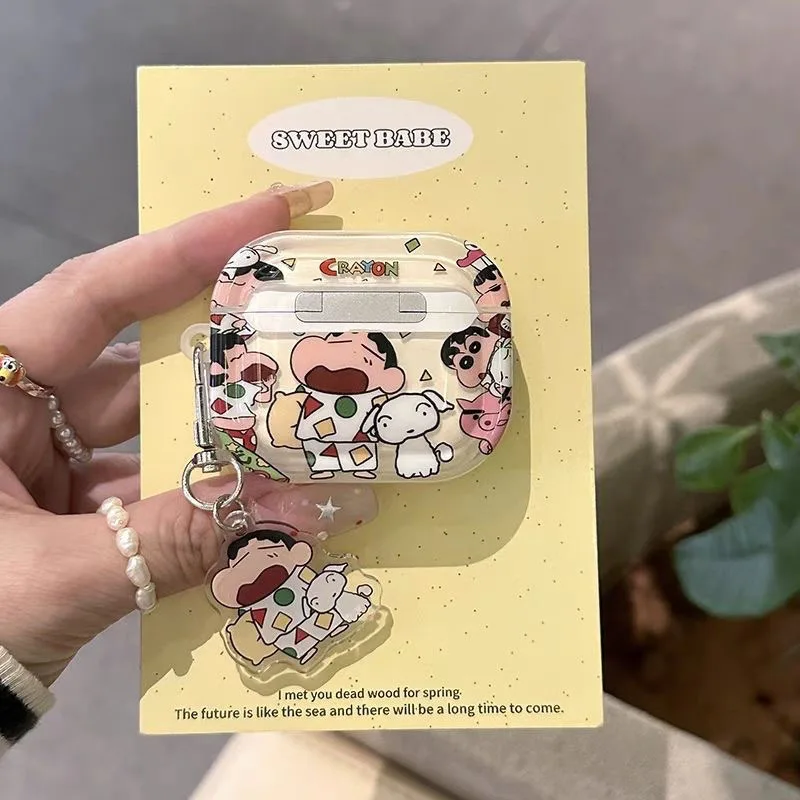 クレヨンしんちゃんソフト Tpu イヤホンケース Airpods プロ Airpods 4 3 アニメ保護シェルワイヤレスヘッドフォンカバーアクセサリー