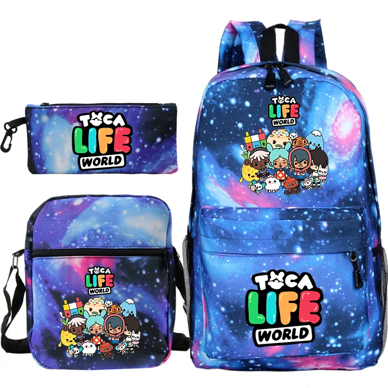 Toca Life World Backpack Students Casual School Bag Large Capacity Backpack Boys Girls Bookbag Laptop Bag Toca Boca Rucksack Set