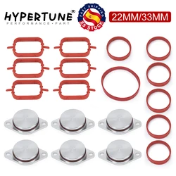 6 Stück 33 mm OEM-Design aus Aluminium für BMW Swirl Flap Blindplatten Dichtung mit Ansaugkrümmerdichtung 6 Zylinder HT-IMK02