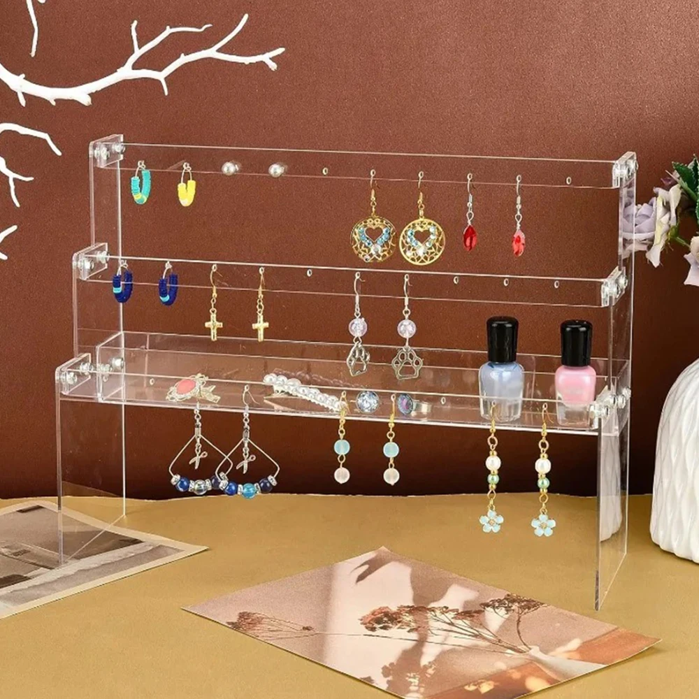 Jewelry Earring Display Stand Organizer Holder Earring Large Storage Display Stand Accessories Showcase Earrings 3 Tier
