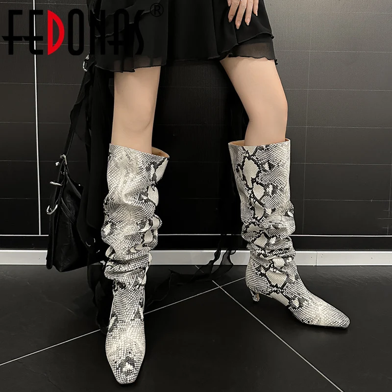 

FEDONAS 2024 Fashion Sexy Women Over The Knee Boots Thin Heels Mixed Colors Party Prom High Boots Autumn Winter Shoes Woman New