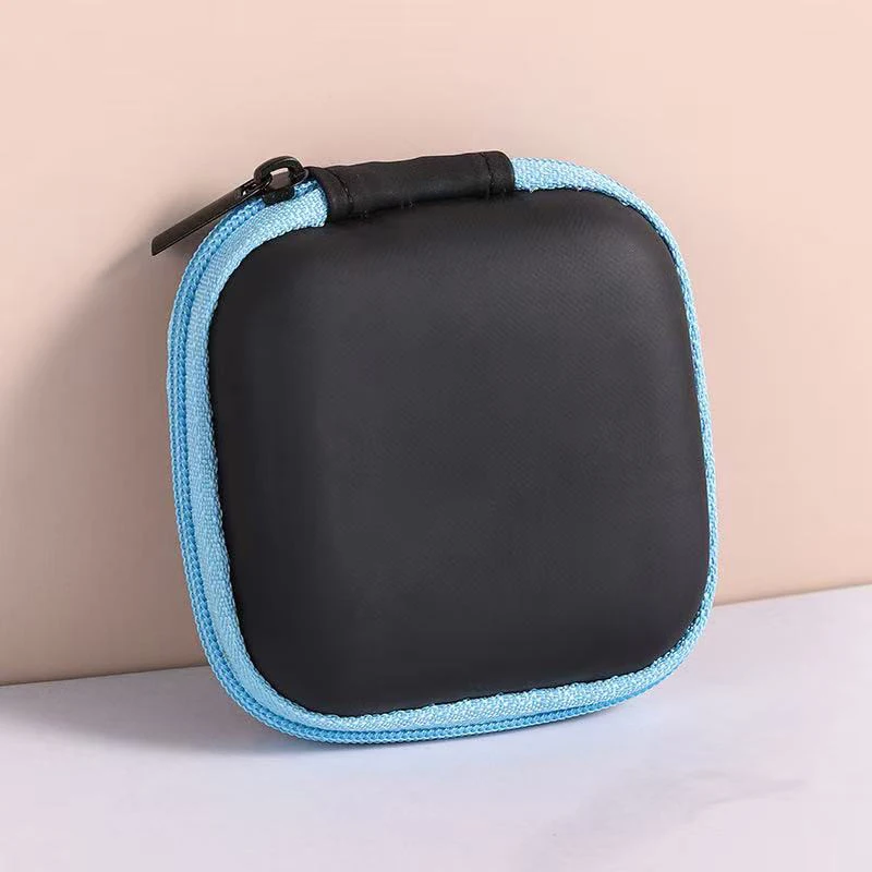 EVA Case Square Electronic Accessories Pouch for Bluetooth Earphones USB Cables Charger Coin Storage Organizer Bag