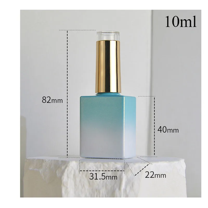 10ml Pearl blue white Empty Nail Polish Bottle Container Nail Gel Bottle With Brush Nail Oil Bottle Phototherapy Adhesive Bottle