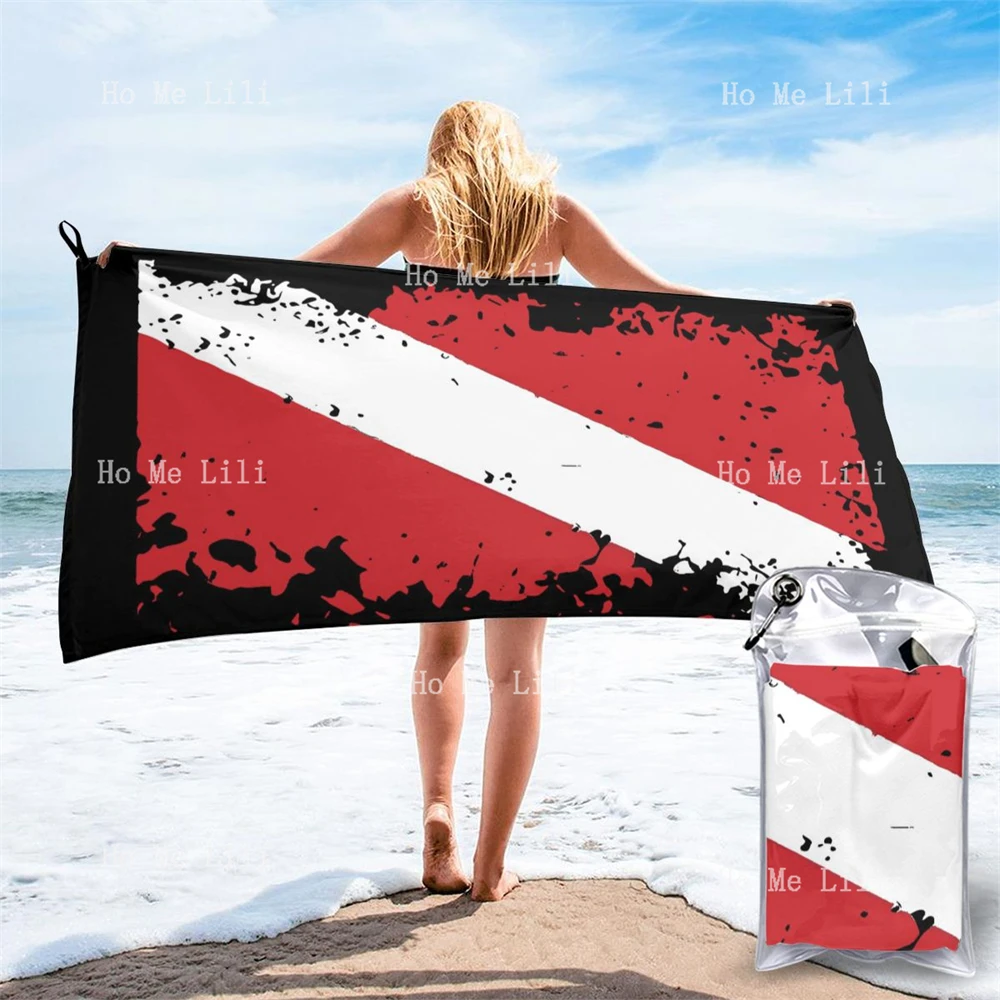 Diver Flag Graphics Customizable Oversized Beach Quick Dry Towel