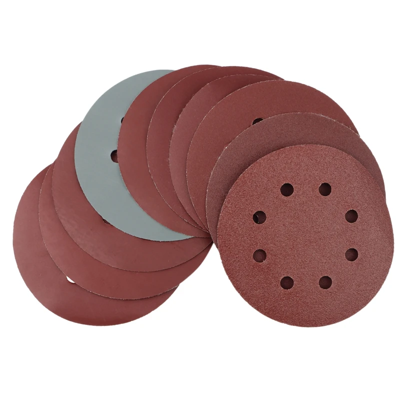 

100Pcs Sander Polishing Pad Sandpaper Round Shape Sanding Discs Hook Loop Sanding Paper Buffing Sheet 8 Hole Sandpaper