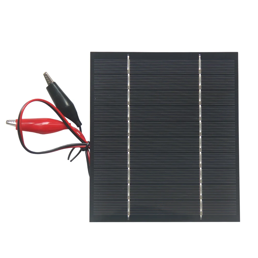 Monokristallines 10W 5V Solarpanel mit Krokodilklemme, DIY-Solarladegerät für 3,7V-5V Batteriesystem, Licht, Spielzeug, 130*150MM – Detail 3