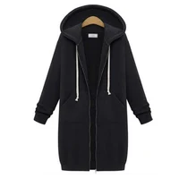 2024 Women's Autumn Winter ThickenHoodies Parkas Loose Hooded Jackets Zipper Pocket Maxi Size Sweatshirt Sports Dresses Outwear 5