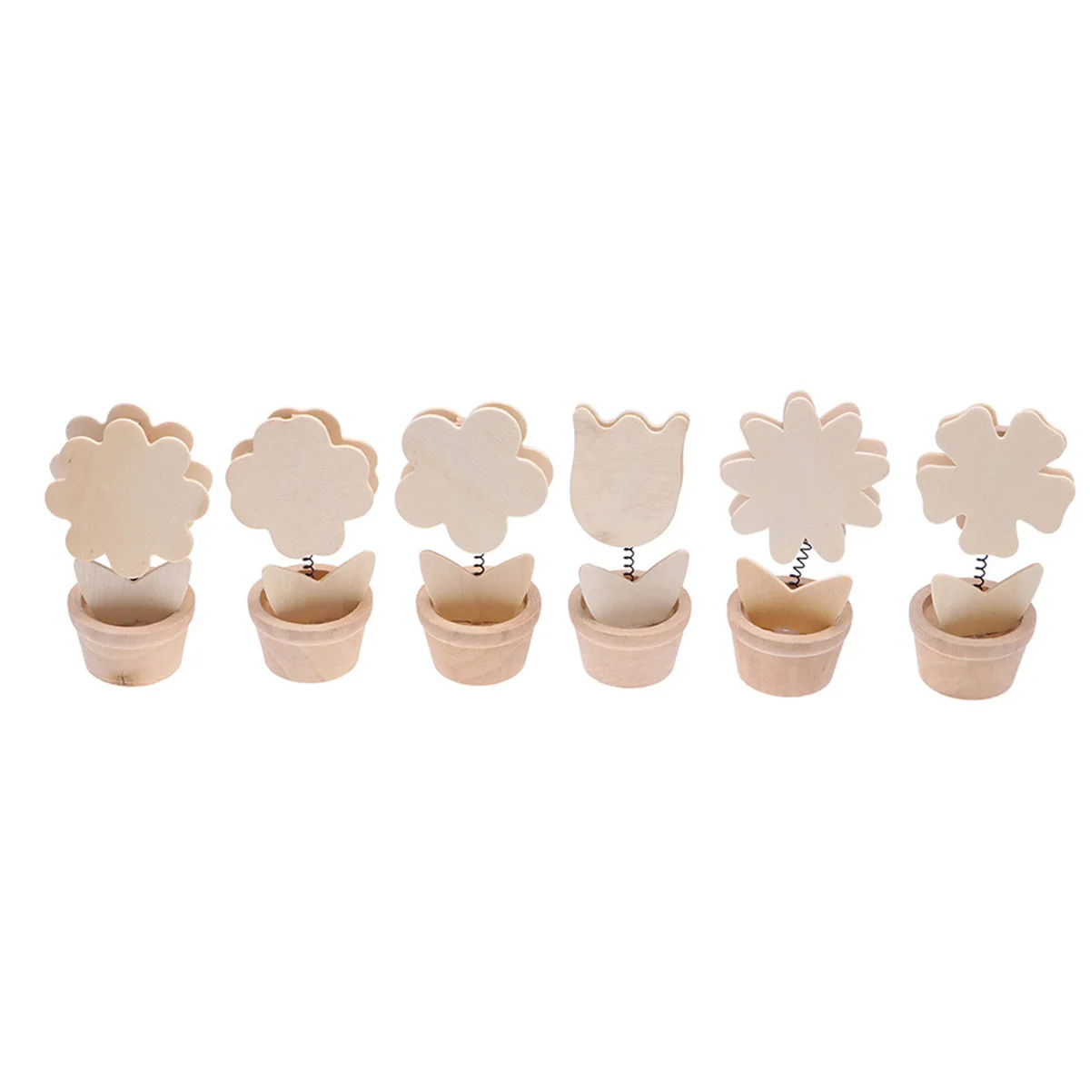 

6 Pcs Painting Flower Pot naments Unfinished Wooden Plants Basin Kids Craft Toys Educational Hands On Creativity Smooth