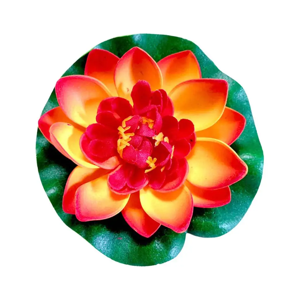 1pcs Artificial Flowers Floating Lotus Foam Water Lily Plant Pool Garden Home Fish Pond Decoration Decor Flower Fake K3h1