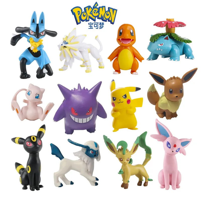 Pokemon Anime figura Gengar Pikachu Eevee Greninja Mewtwo kieszonkowy potwór bajki Model figurki figurka dzieci prezent kupić hurtowo