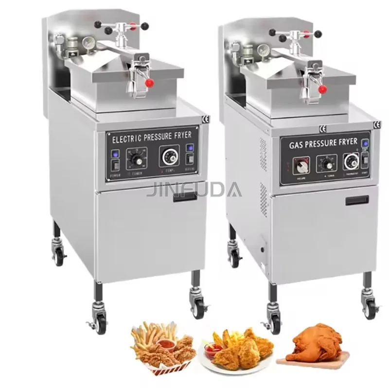 Vertical 30l Electric Control Commercial Deep Chicken Fryer With Oil Filter Cart