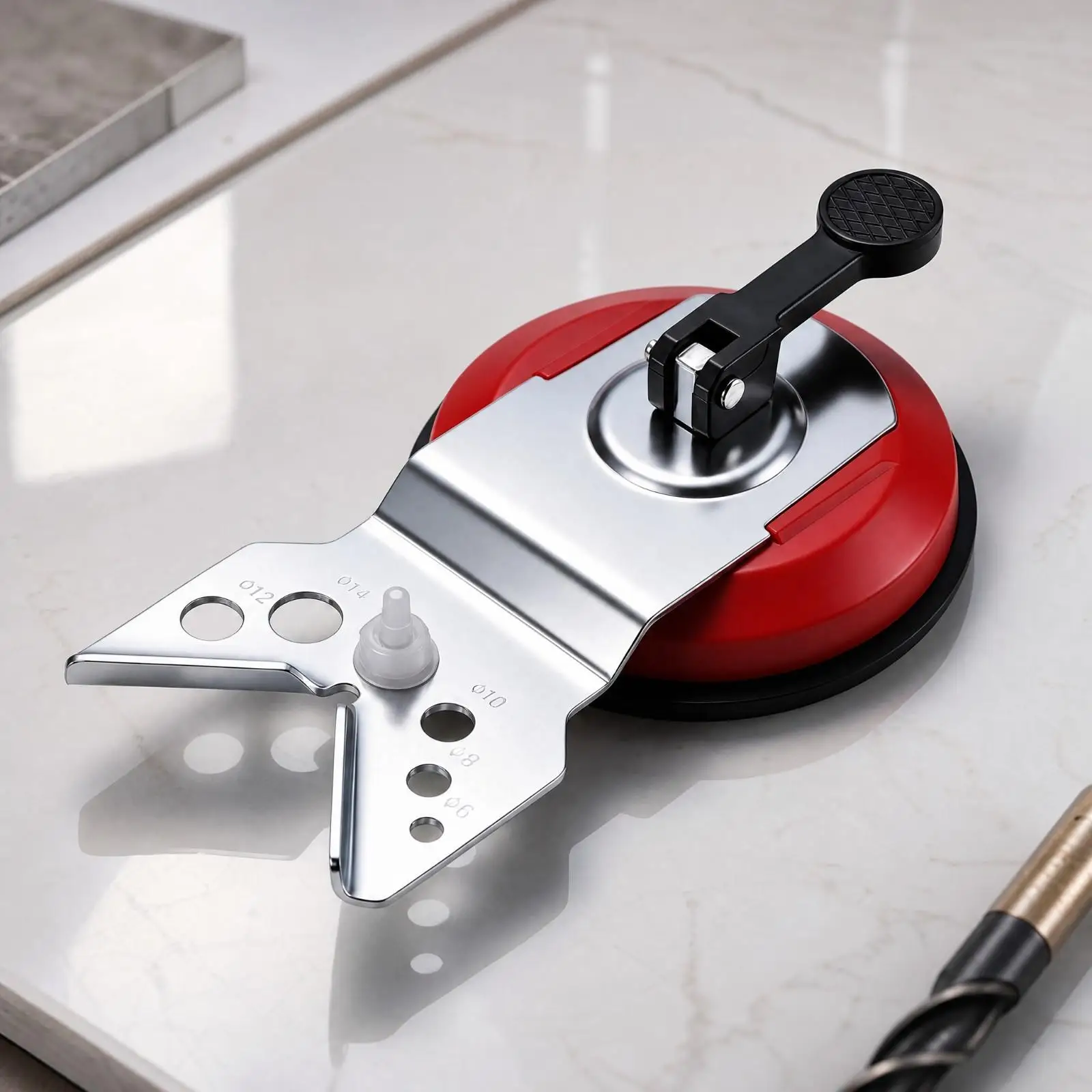Tile Hole-Positioning Guide Ceramic Tile Drill Guide with Positioning Plate All-Around Tool for DIY Renovators, Plumbers