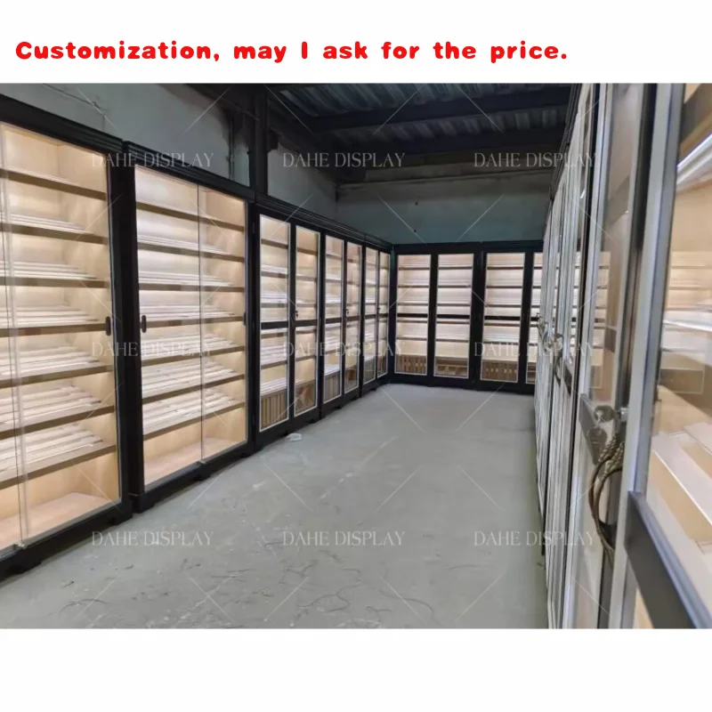 

custom.Including Cigar Humidor Machines Shop Display Cases Cabinet Showcase with Lights on Each Layer