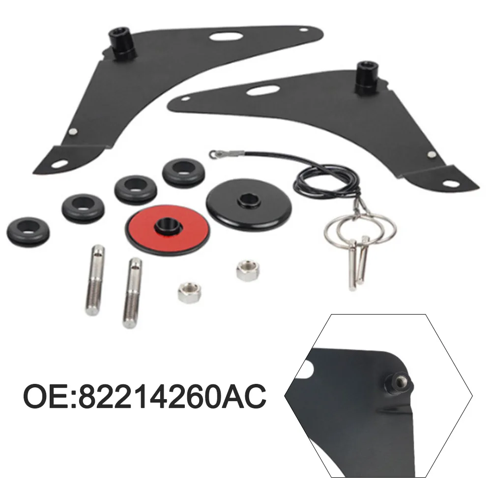 Hood Pin Kit for Dodge For Challenger 2008 2009 2010 2011 2012 2013 2014 2015 2016 with Stainless Steel Pins and Hooks view 5