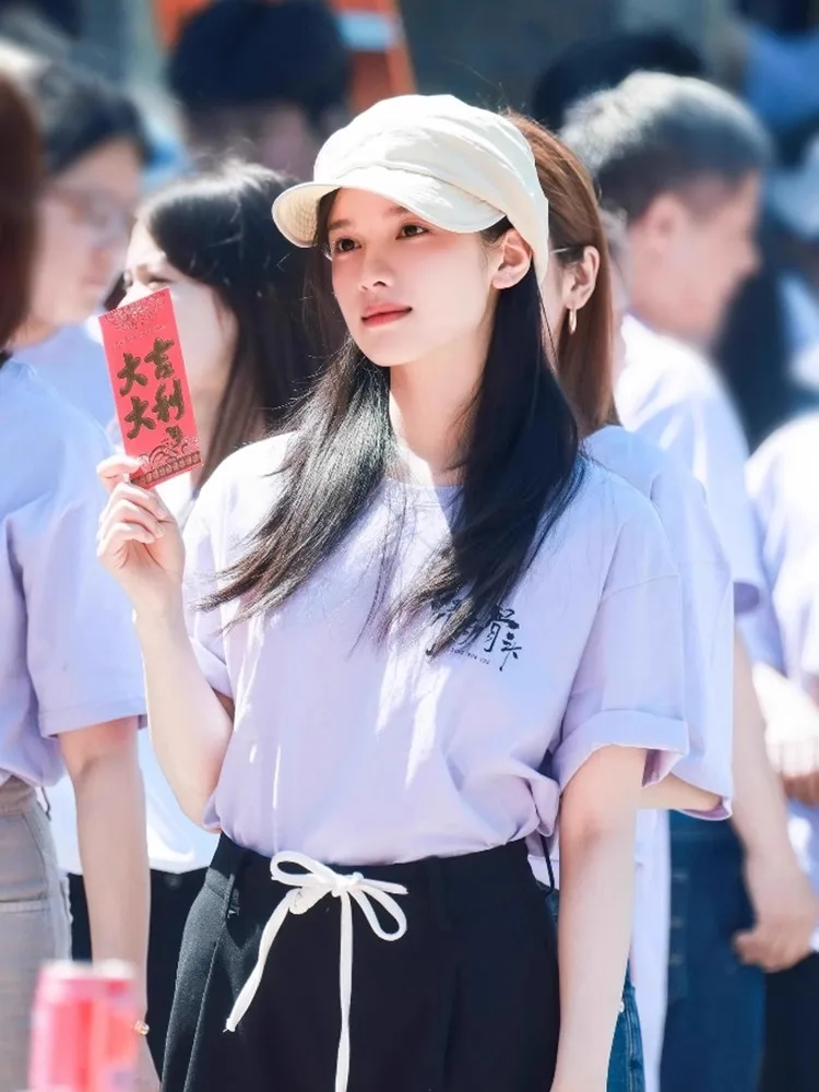 Zhang Jingyi Women's Summer Thin Beret Hat Retro Folded Cloud Boy Scout Hat Sun Protection Wide Brim Casual Style round Top