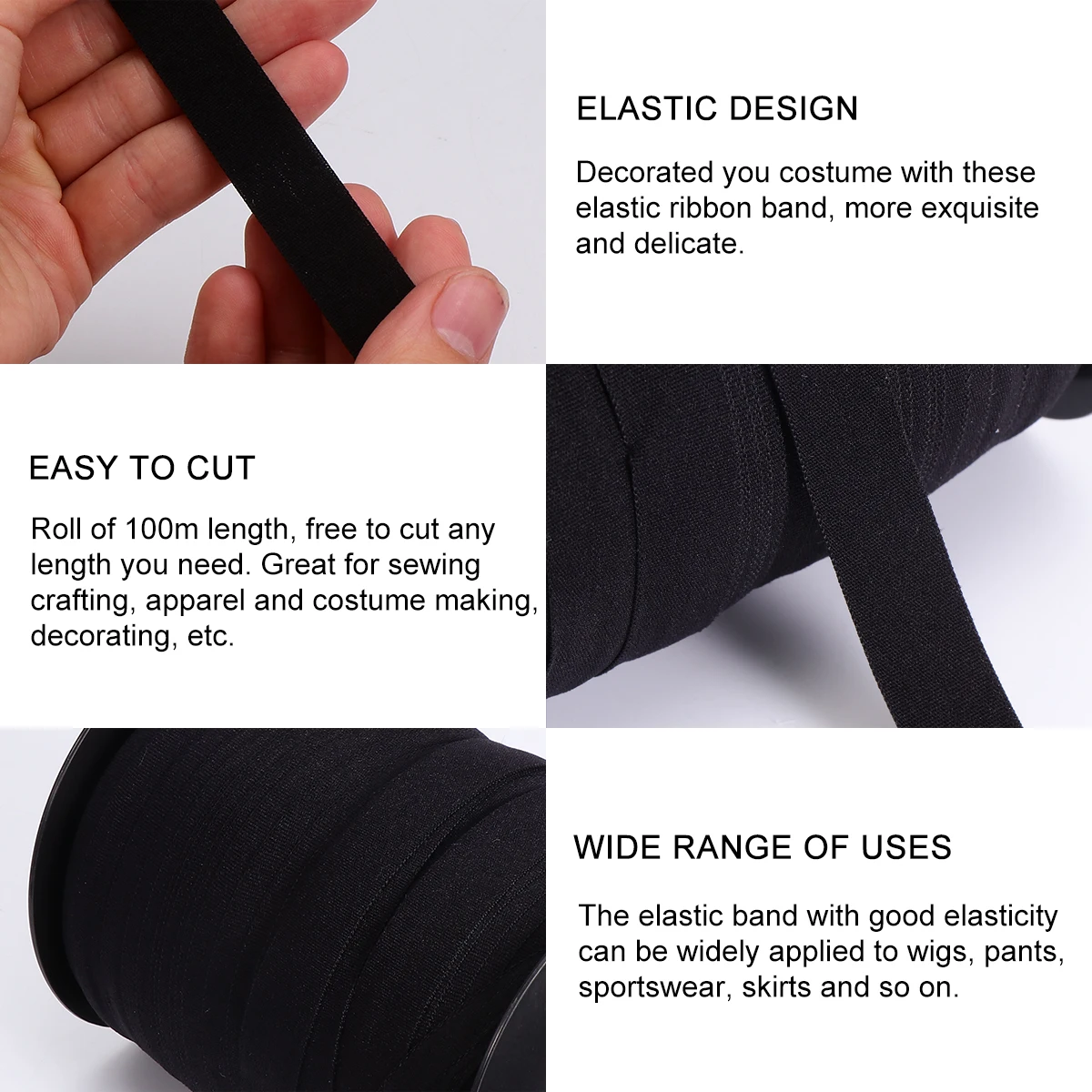 

Heavy Stretch Band Protective Cap Elastic Strip Sewing Clothing Knitting Color Bands