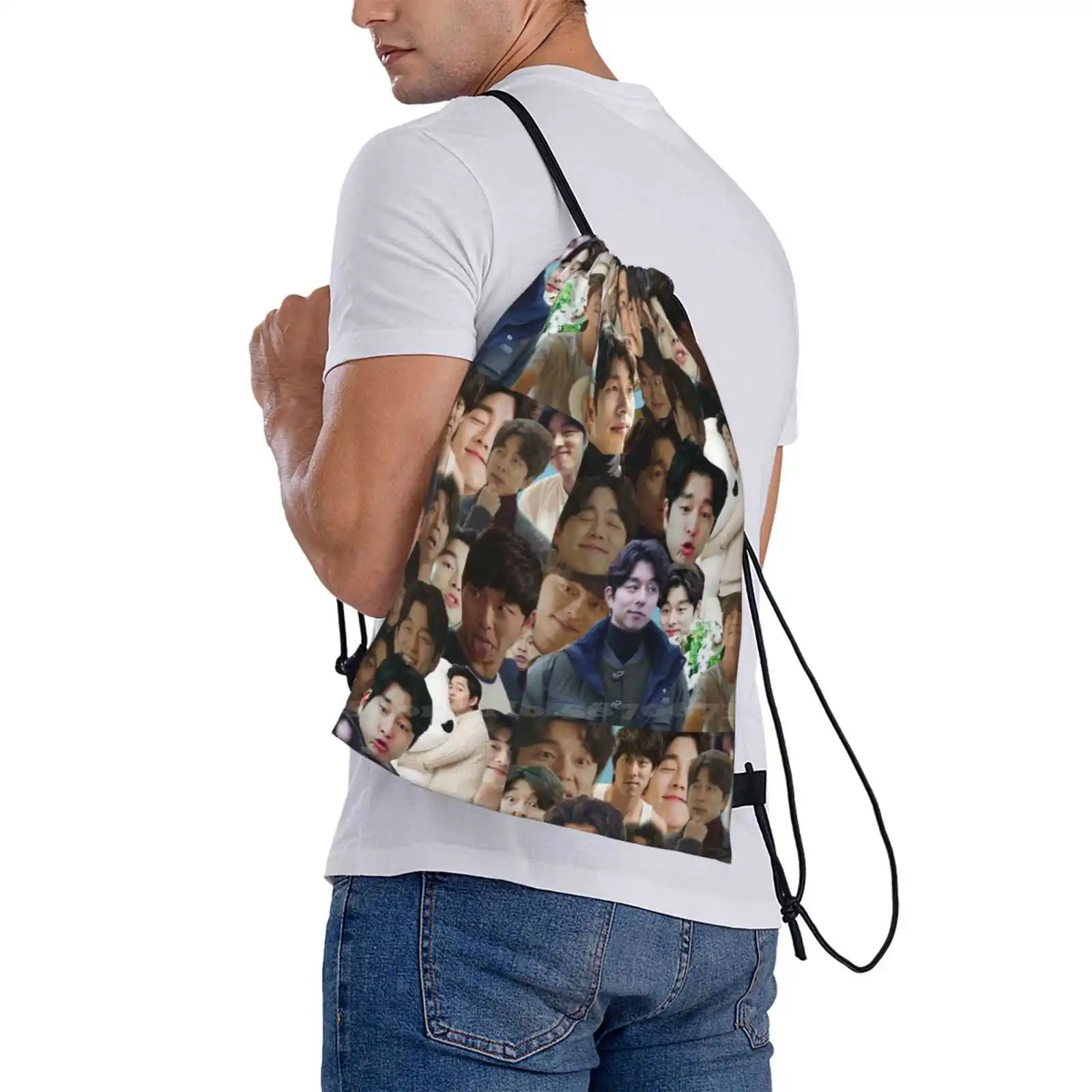 Gong Yoo Collage 3d Print Design Backpack Student Bag Gong Yoo Goblin Big Coffee Prince Train To Busan Kdrama Korean Drama Tv