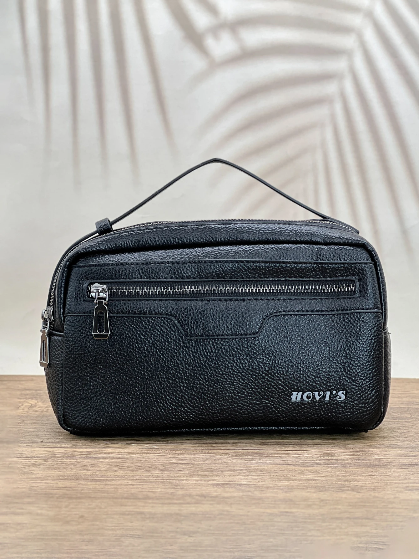 

Minimalist Fashion Retro Clutch Business Office Large Capacity Double Zipper Multi Compartment Wristlet Bag