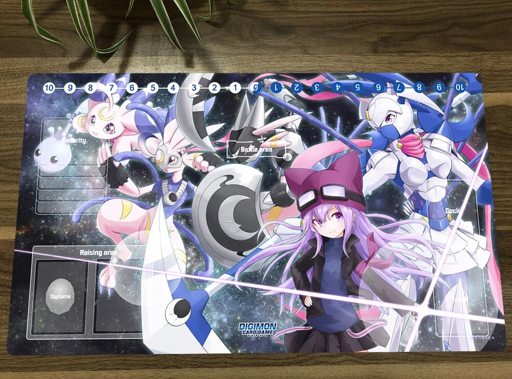 Digimon Duel Playmat Dianamon Lunamon Trading Card Game Mat DTCG CCG Mat Rubber Mouse Pad Desk Pad TCG Play Mat Free Bag