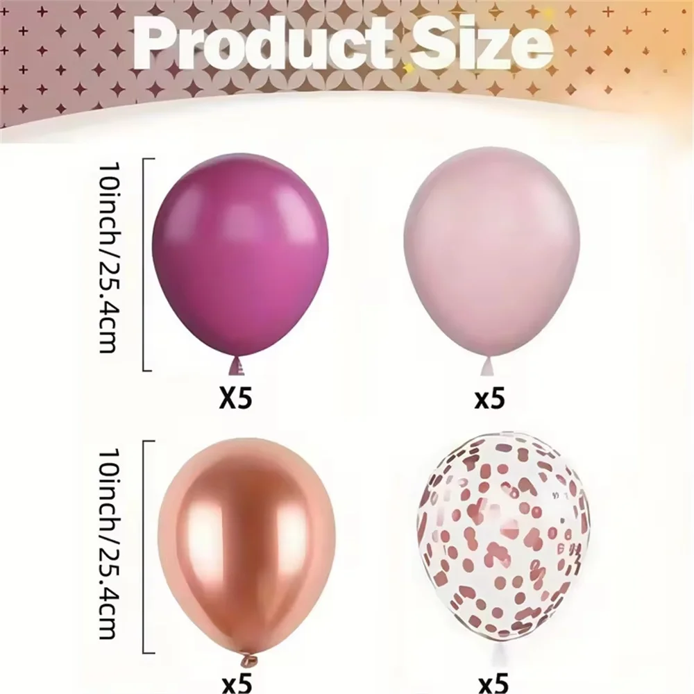20pcs Pink & White Balloons with Multicolored Confetti - Perfect for Birthday Parties, Bridal Showers, Bachelorette Events