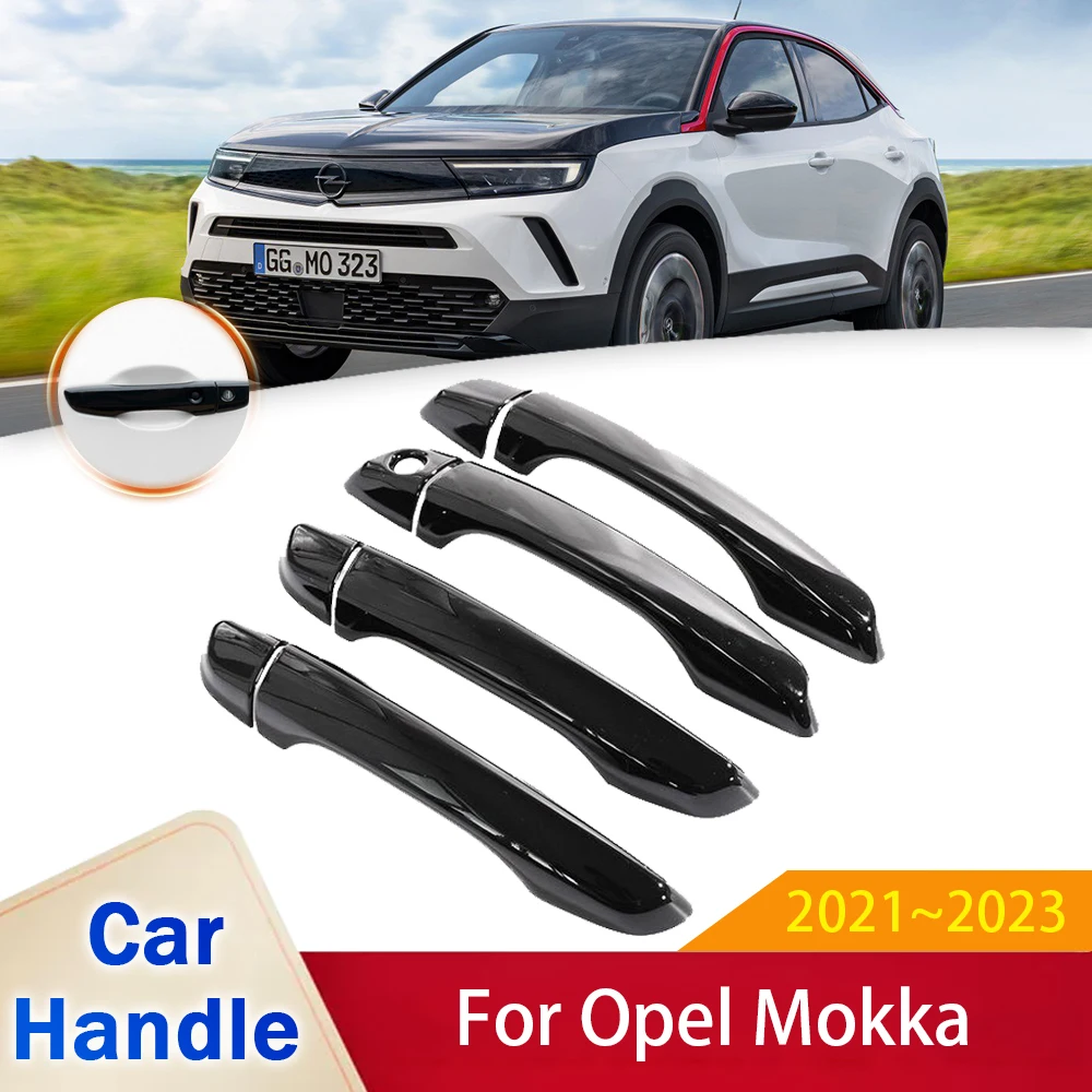 

Fit for Opel Mokka MK2 2021 2022 2023 Gloss Black Door Handle Cover Sticker Trim Car Protective Film Styling Accessories Gadgets