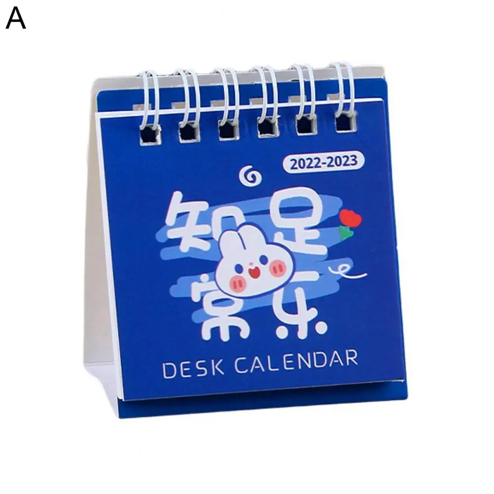 Easy Read Mini Desk Calendar Clear Print Smooth Page Turning Durable 2023 Daily Schedule Cartoon Desk Calendar