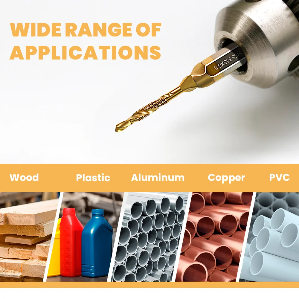 6Pcs Metric Composite Tap Drill 1/4