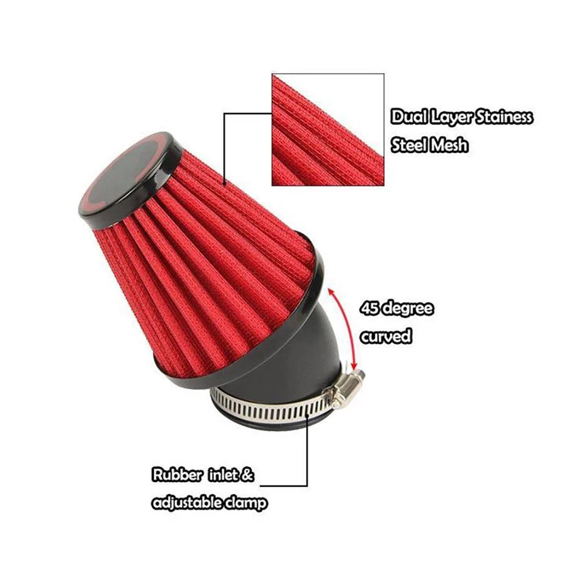 48mm Universal Motorcycle  Cold Air Inlet Intake Tapered Filter Cleaner