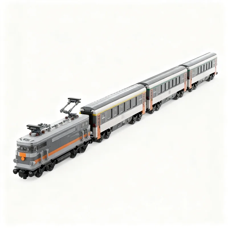 2579pcs MOC French Express Train SNCF Corail Paint Model Building Blocks Construction Brick Kids DIY Idea Christmas Gifts Toys