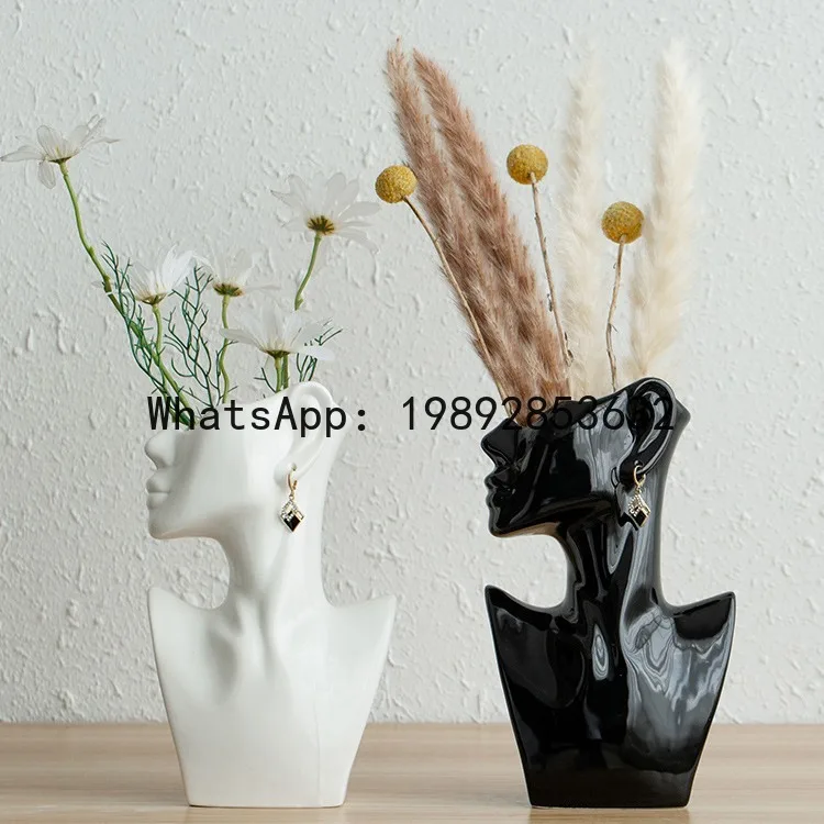 Hp American Human Body Keramikvase im Ins-Stil, hochwertige Blumenvase, Modellraum, Sideboard, Esstisch, Heimtextilien